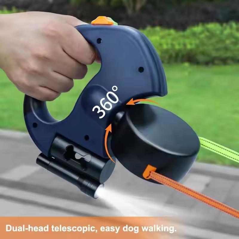 Tangle-Free Dual Dog Leash with 360° Swivel Head – For 2 Small to Medium Dogs (30 lbs)