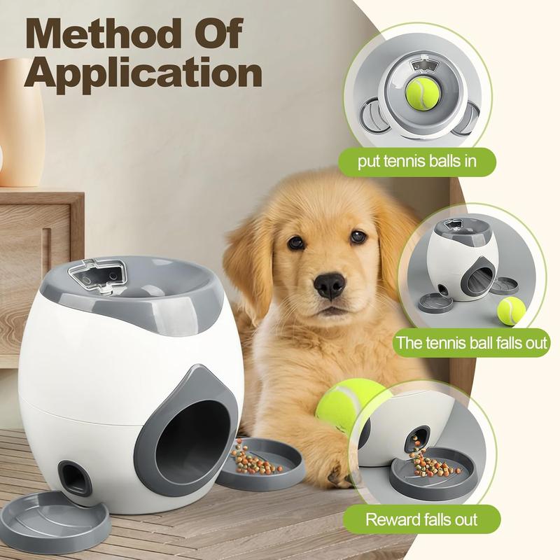 Automatic dog ball launcher - an interactive smart toy with a treat dispenser, used for mental development and training.