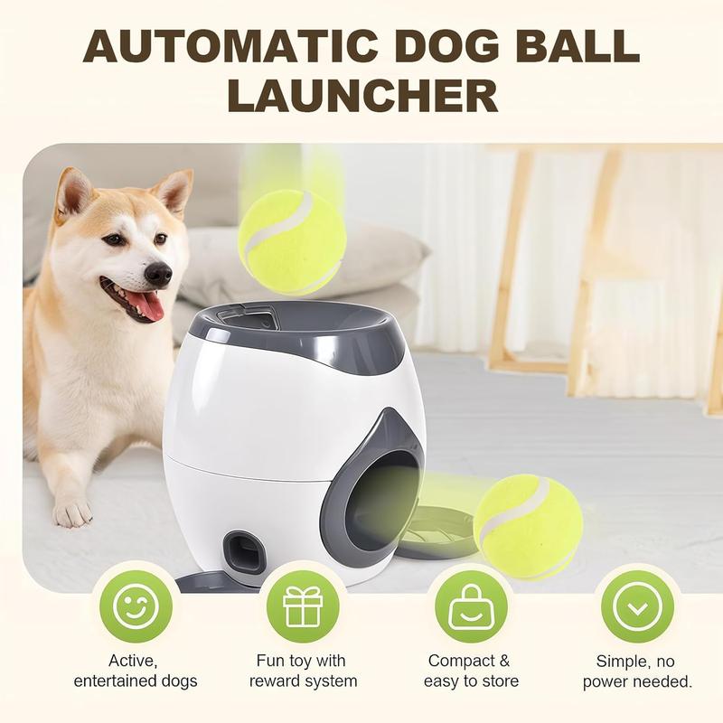Automatic dog ball launcher - an interactive smart toy with a treat dispenser, used for mental development and training.