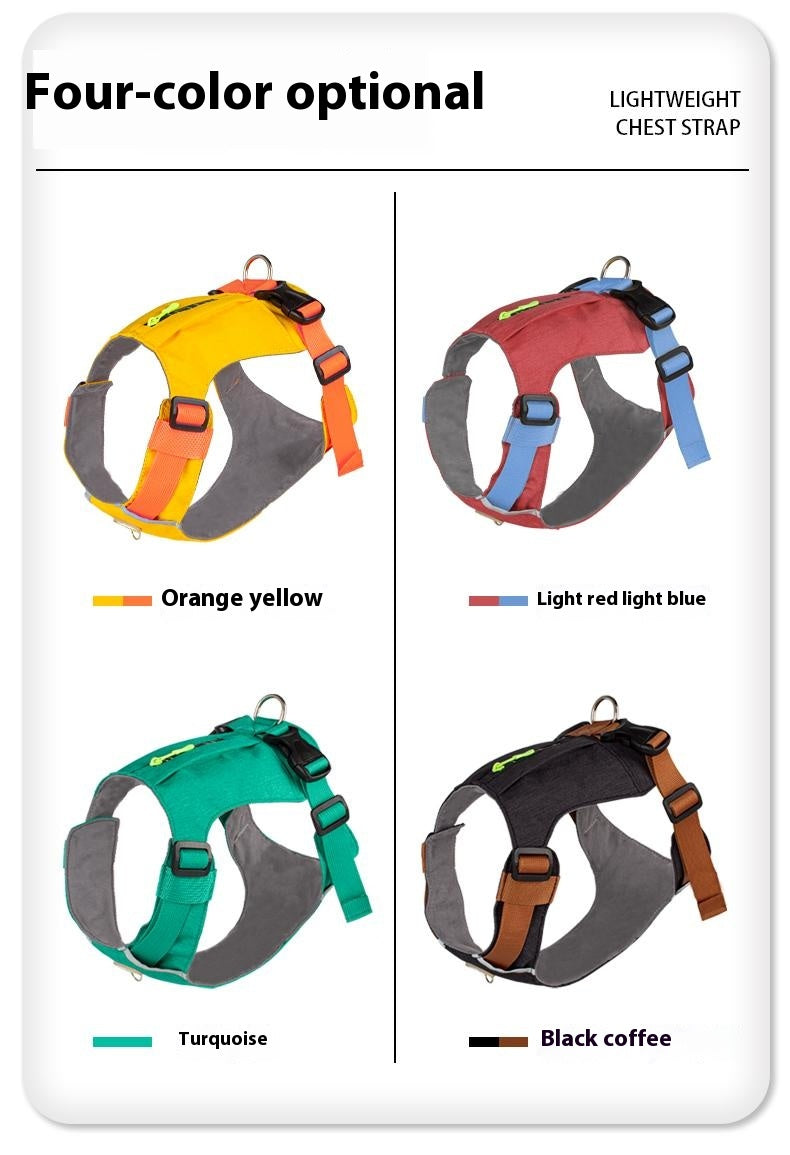 Lightweight pet harness with reflective strips
