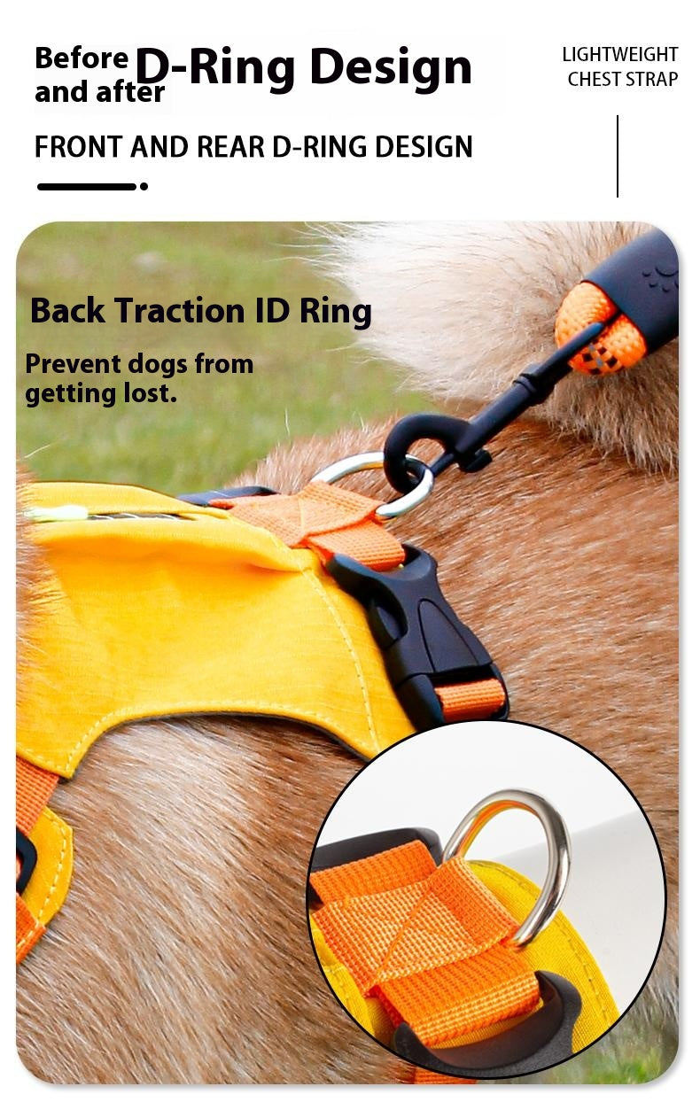 Lightweight pet harness with reflective strips
