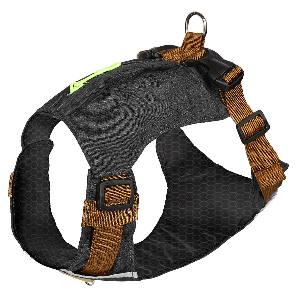 Lightweight pet harness with reflective strips
