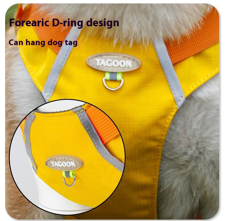 Lightweight pet harness with reflective strips