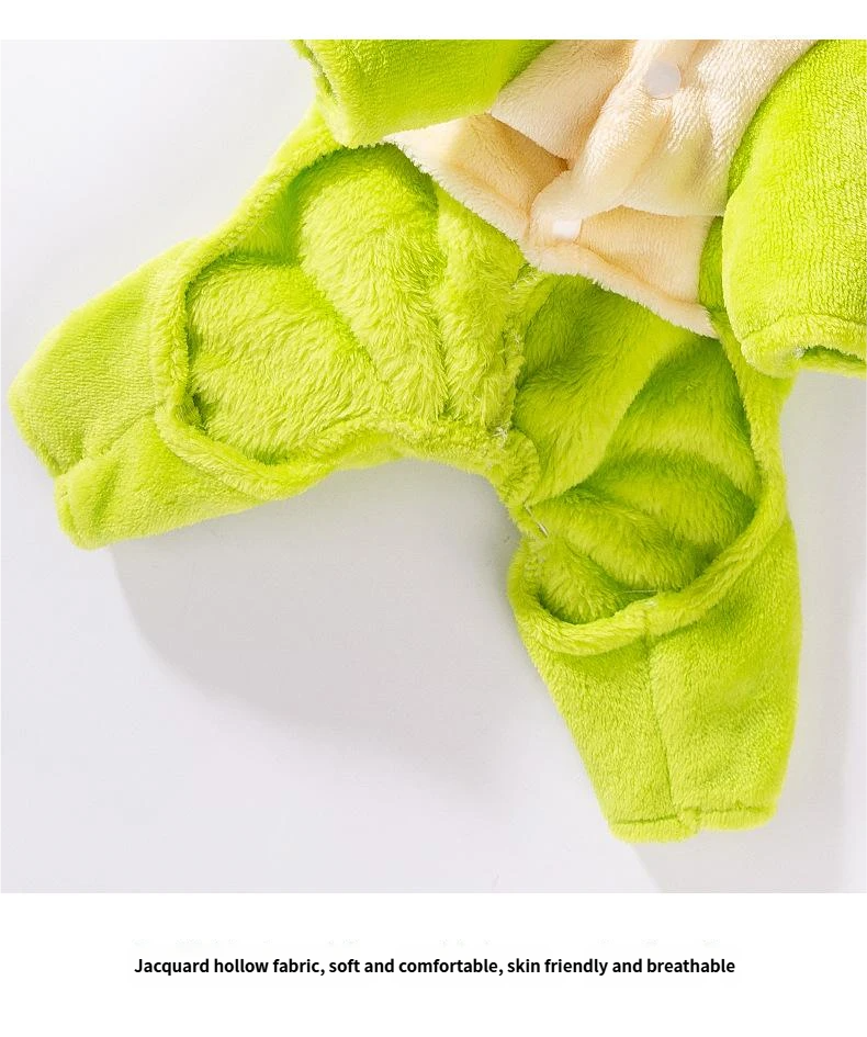 Four - legged warm padded dinosaur - style clothing for pets