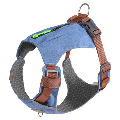 Lightweight pet harness with reflective strips