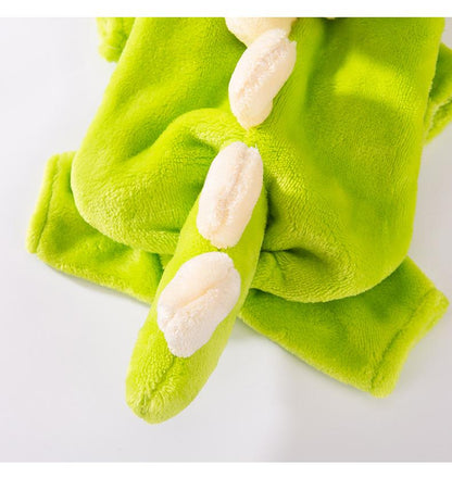 Four - legged warm padded dinosaur - style clothing for pets