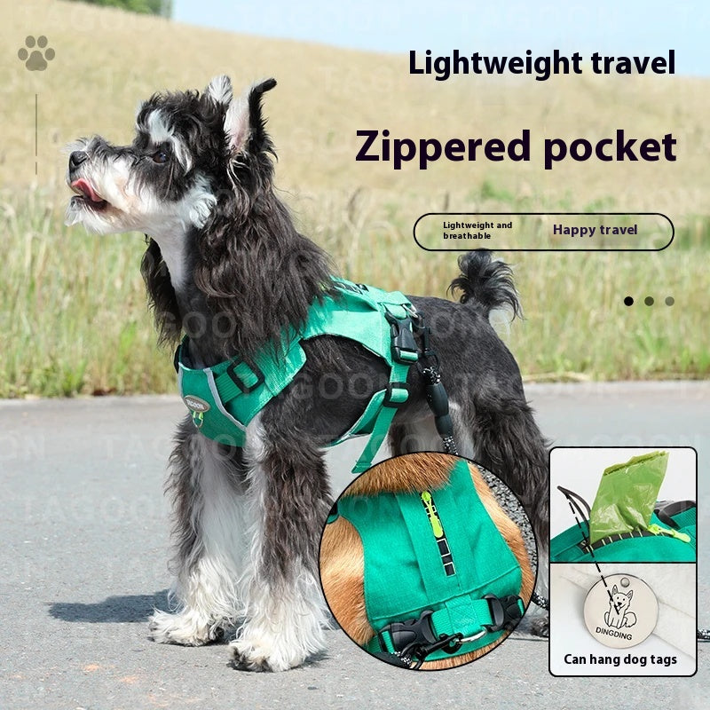 Lightweight pet harness with reflective strips