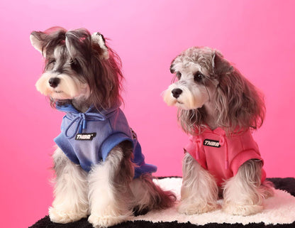 Gradient color sleeveless hooded sweatshirt for dogs