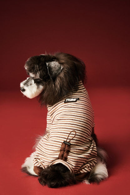 Warm four - legged striped base layer for dogs