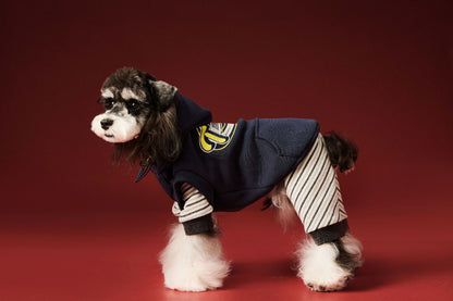 Fleece-lined sleeveless hooded sweatshirt for dogs