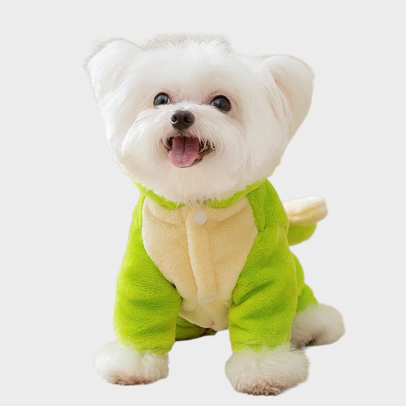 Four - legged warm padded dinosaur - style clothing for pets