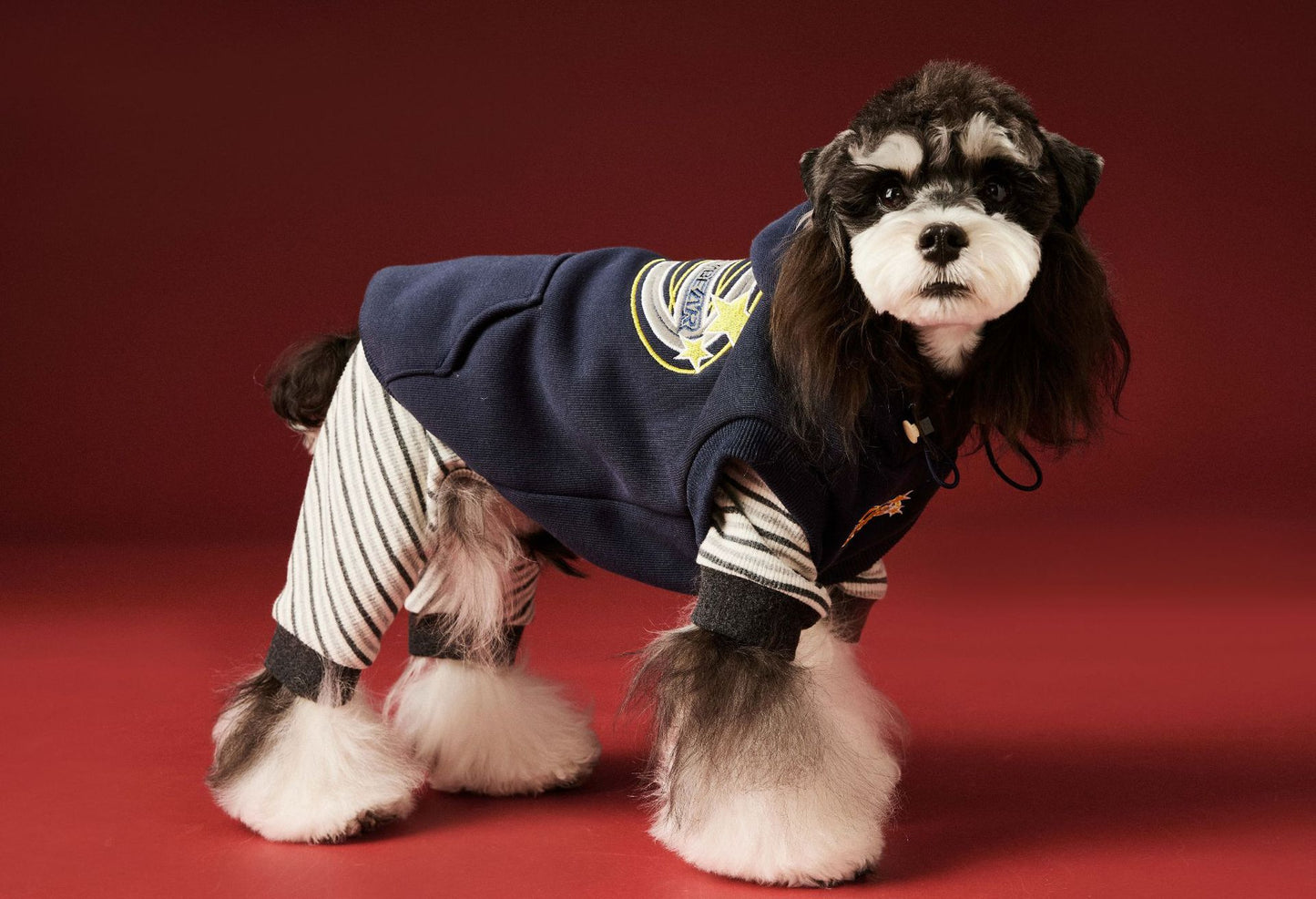 Fleece-lined sleeveless hooded sweatshirt for dogs