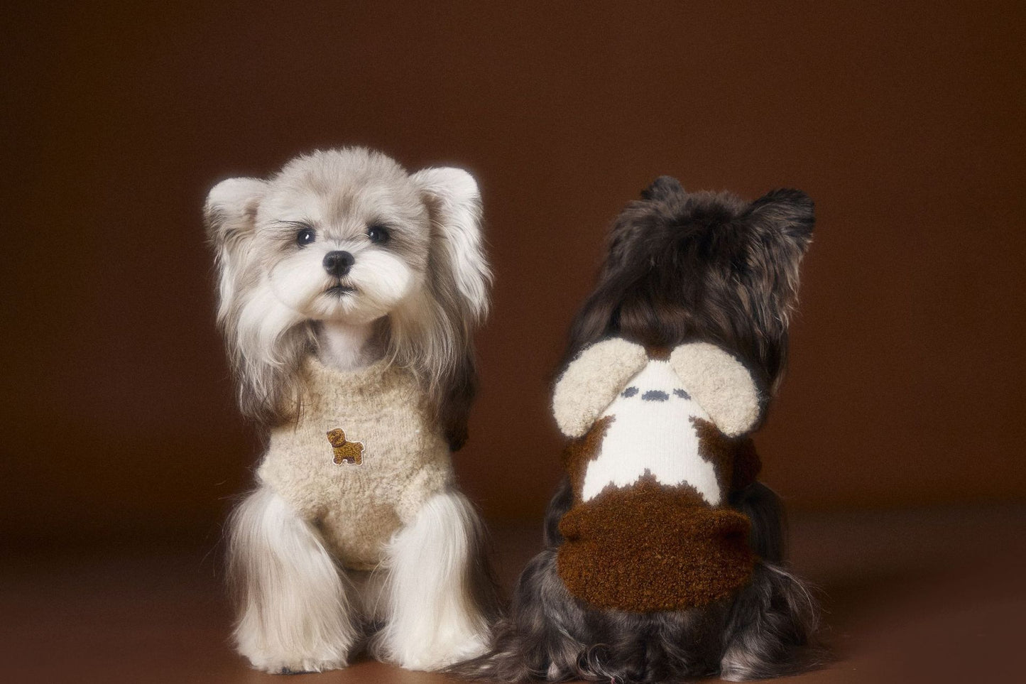 Sleeveless knitted vests for dogs in autumn and winter