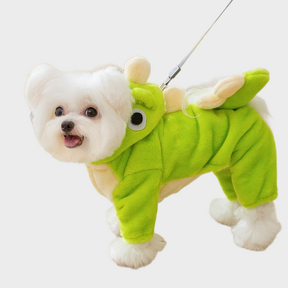 Four - legged warm padded dinosaur - style clothing for pets