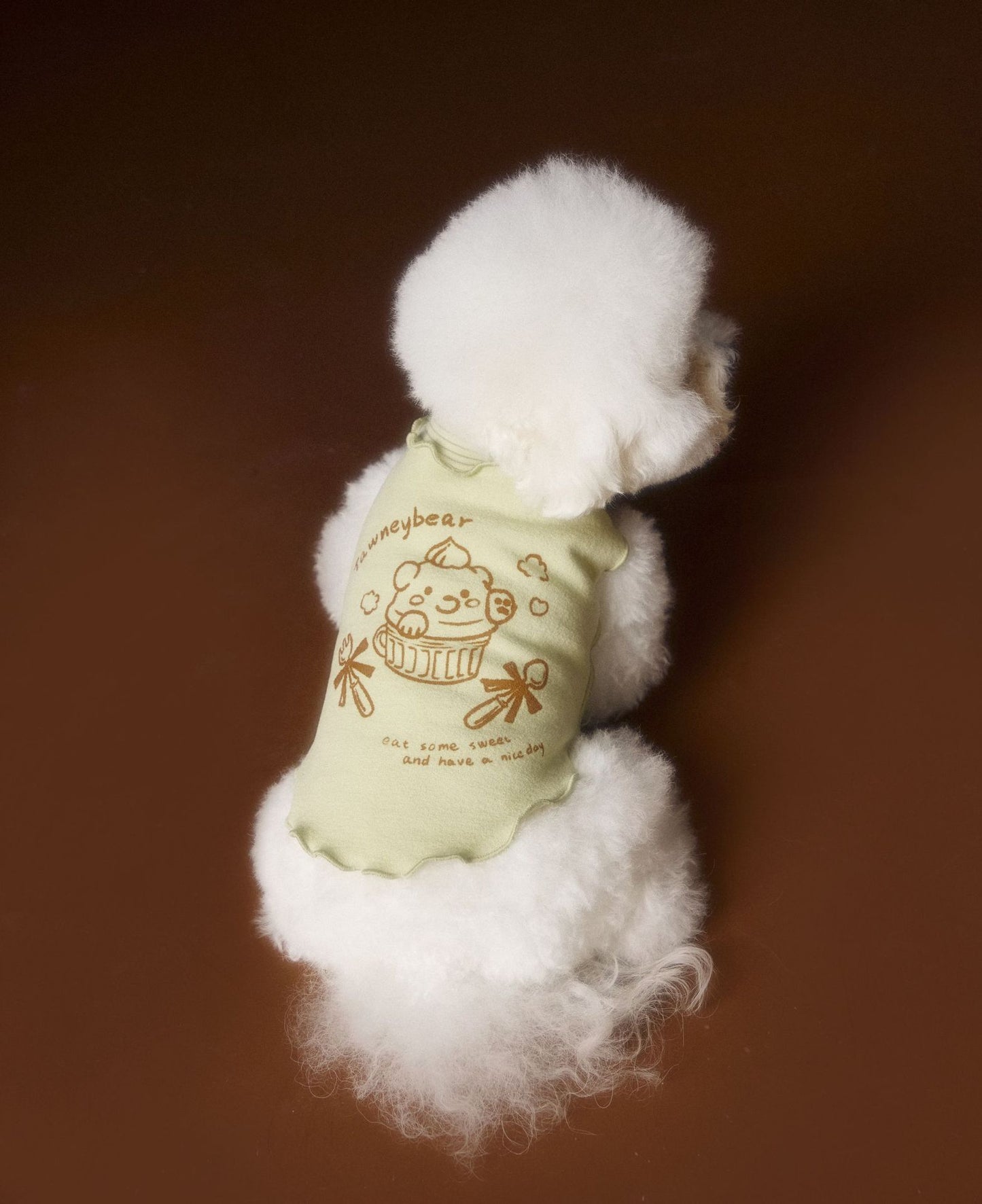 Reversible striped lace trim sleeveless vest for dogs