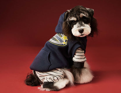 Fleece-lined sleeveless hooded sweatshirt for dogs