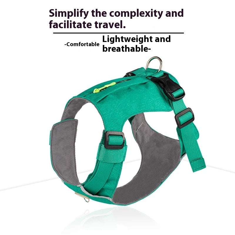 Lightweight pet harness with reflective strips