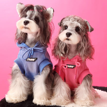 Gradient color sleeveless hooded sweatshirt for dogs