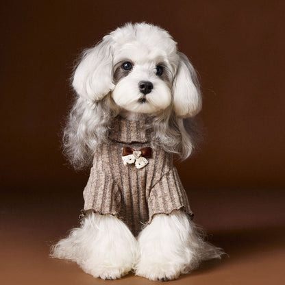 Lace - trimmed and bow - adorned undershirt for dogs