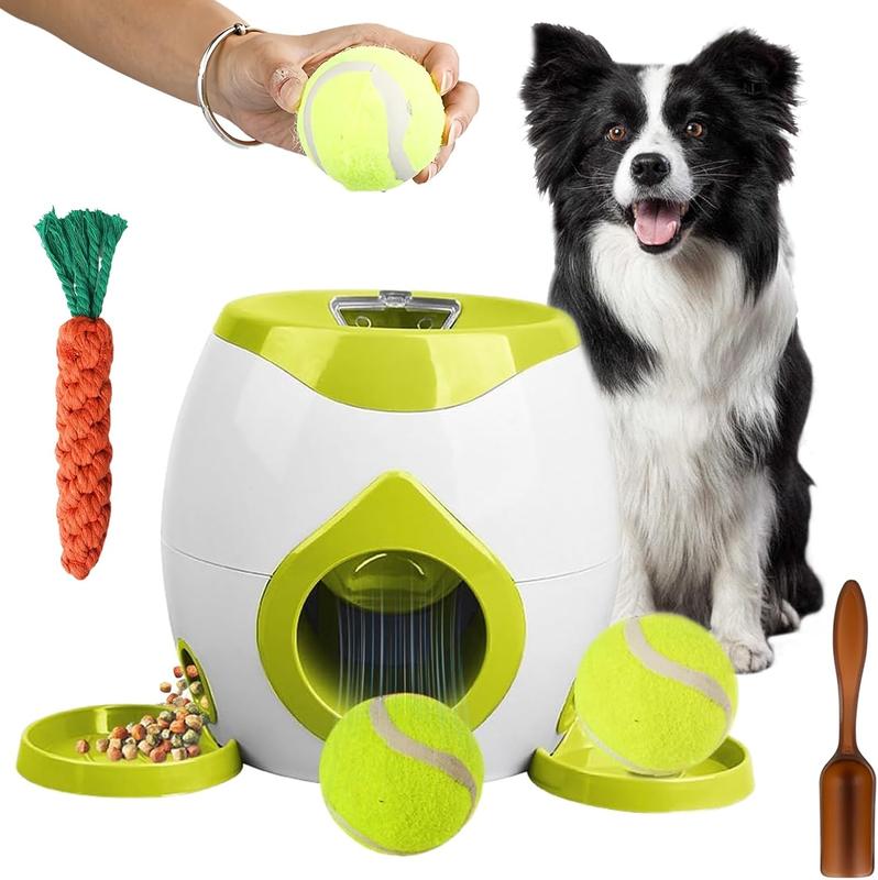 Automatic dog ball launcher - an interactive smart toy with a treat dispenser, used for mental development and training.