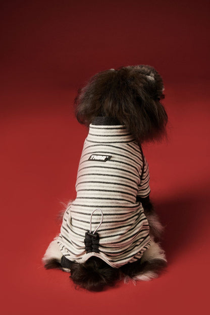 Warm four - legged striped base layer for dogs