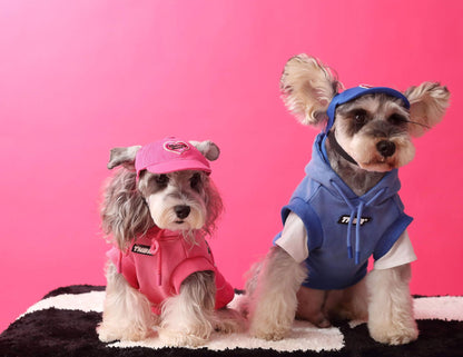 Gradient color sleeveless hooded sweatshirt for dogs