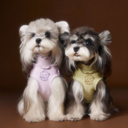 Reversible striped lace trim sleeveless vest for dogs