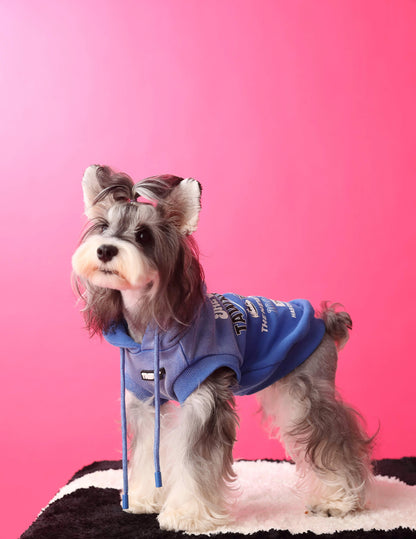 Gradient color sleeveless hooded sweatshirt for dogs