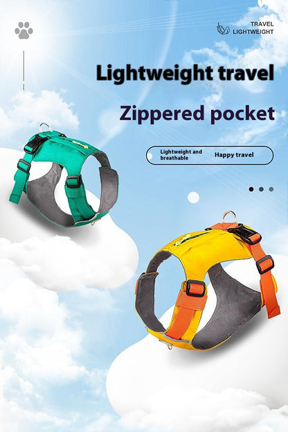 Lightweight pet harness with reflective strips