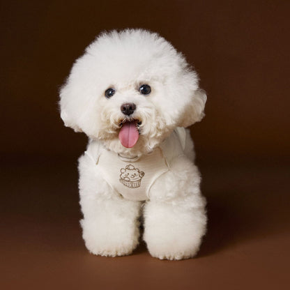 Reversible striped lace trim sleeveless vest for dogs