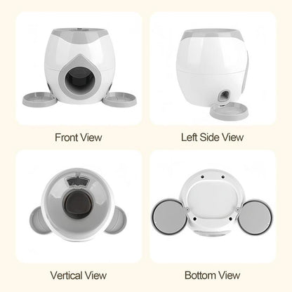 Automatic dog ball launcher - an interactive smart toy with a treat dispenser, used for mental development and training.