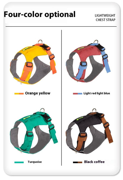 Lightweight pet harness with reflective strips