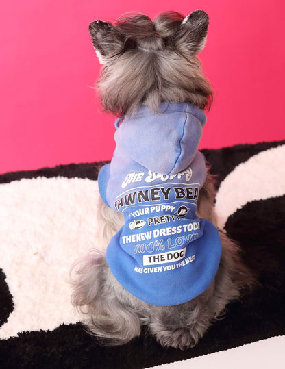 Gradient color sleeveless hooded sweatshirt for dogs