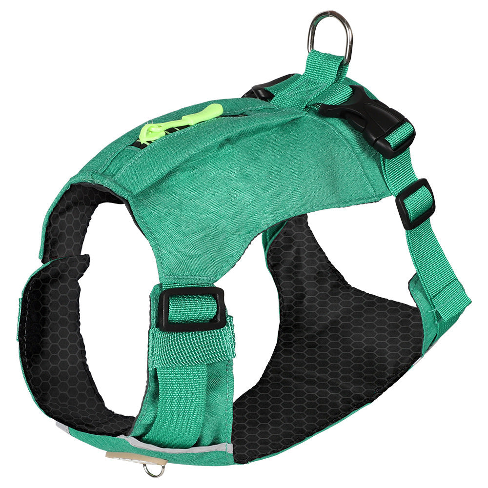Lightweight pet harness with reflective strips