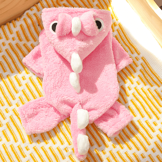 Four - legged warm padded dinosaur - style clothing for pets