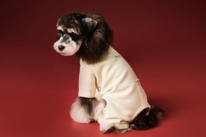 Waffle-patterned four-legged base layer for dogs in autumn and winter