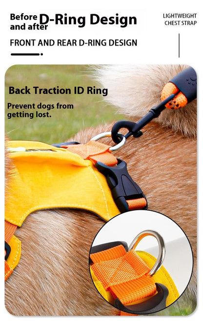 Lightweight pet harness with reflective strips