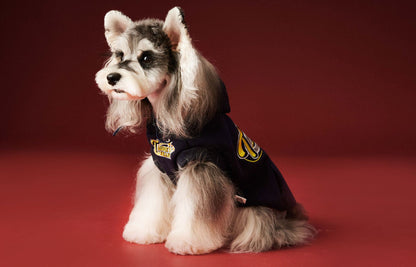 Fleece-lined sleeveless hooded sweatshirt for dogs