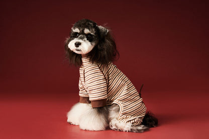 Warm four - legged striped base layer for dogs