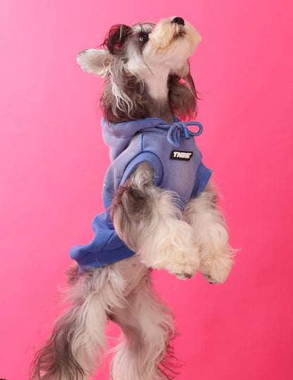 Gradient color sleeveless hooded sweatshirt for dogs