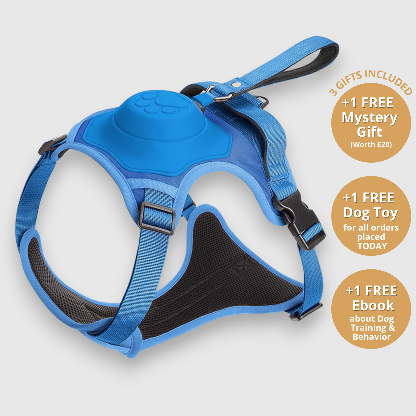 3 in 1 Dog Harness with Built-In Leash