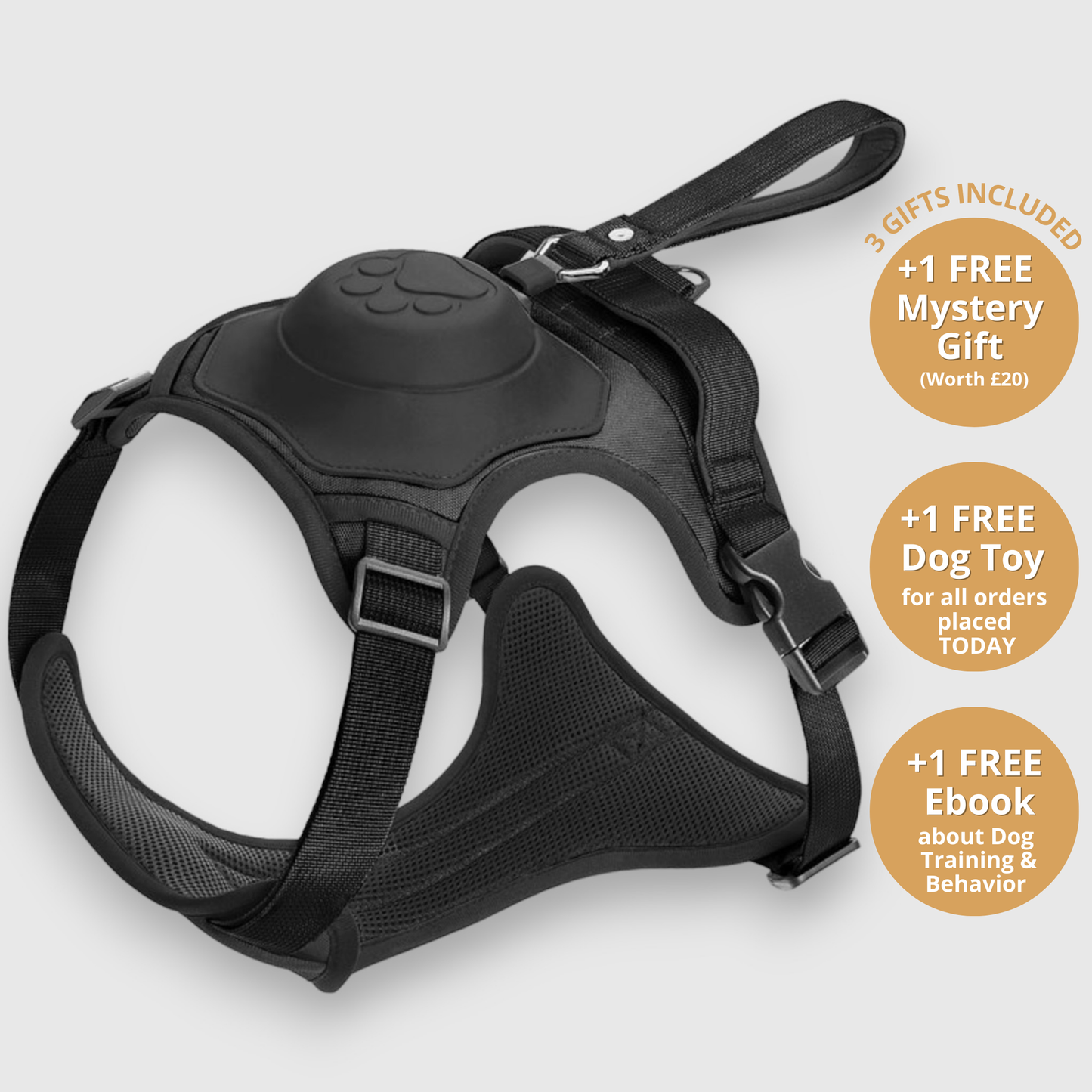 3 in 1 Dog Harness with Built-In Leash
