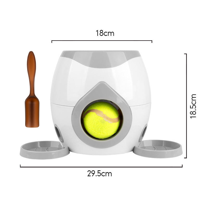 Automatic dog ball launcher - an interactive smart toy with a treat dispenser, used for mental development and training.