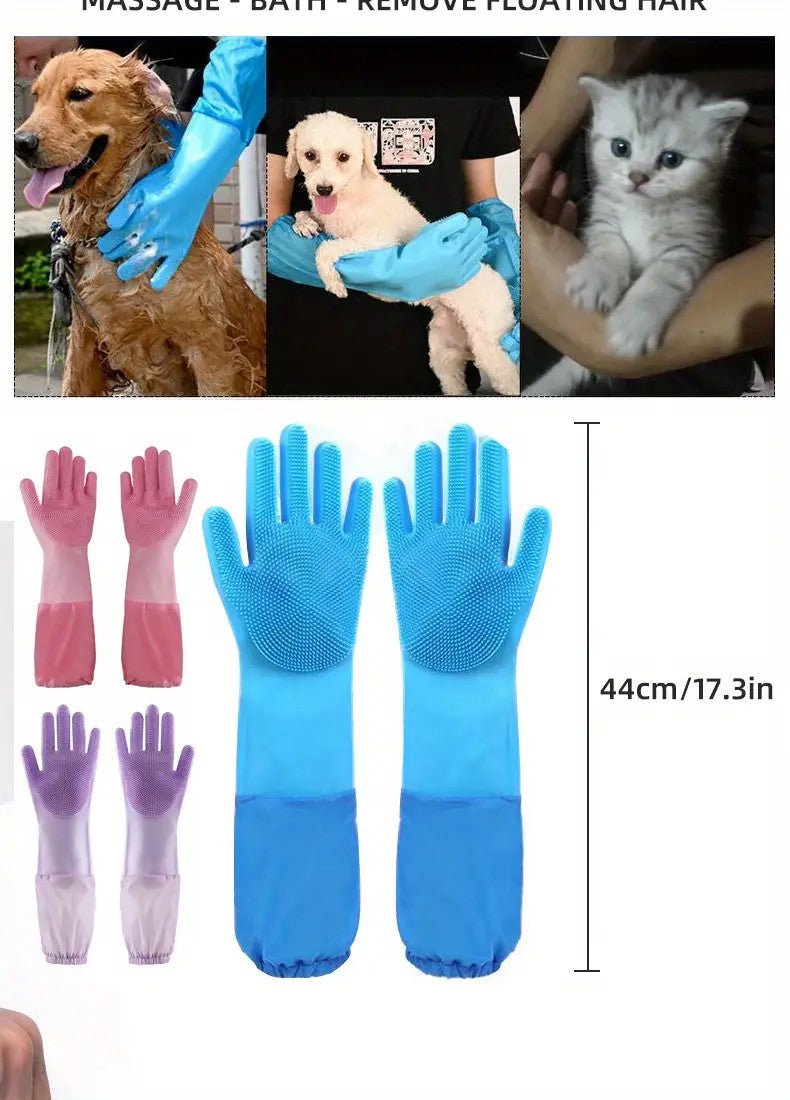 Bathing Gloves Extra Long Gentle