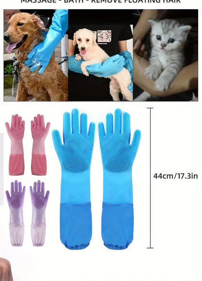 Bathing Gloves Extra Long Gentle