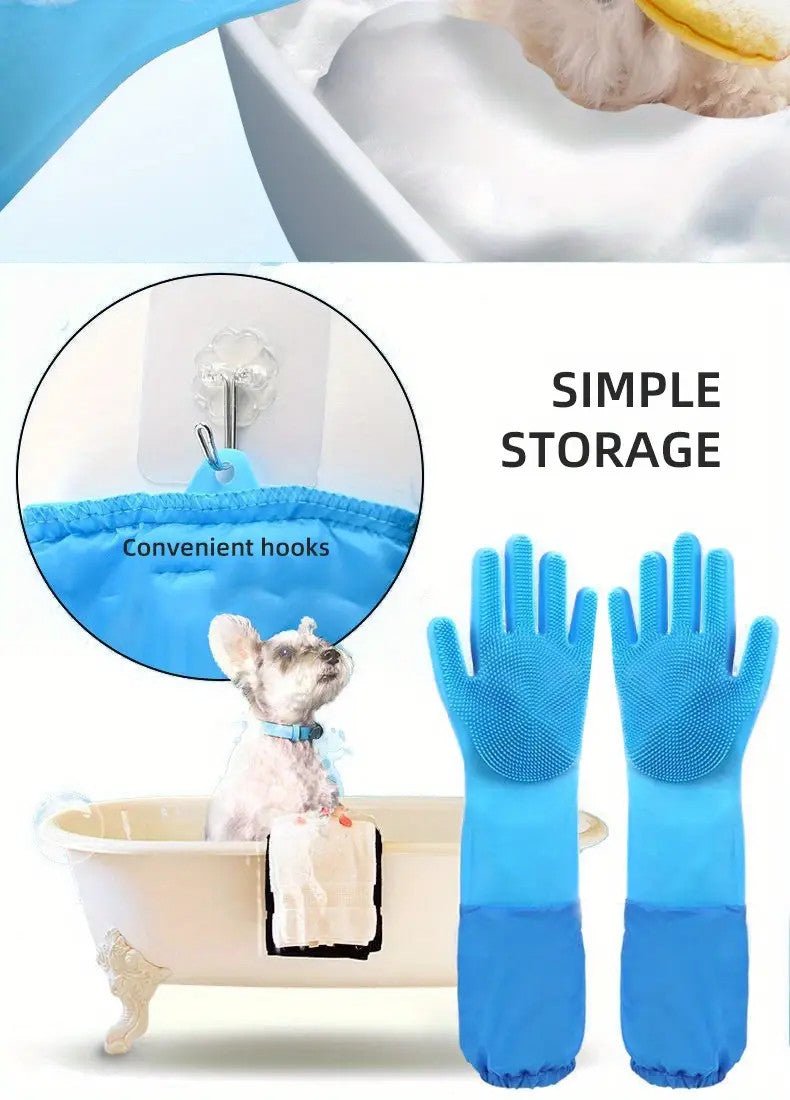 Bathing Gloves Extra Long Gentle